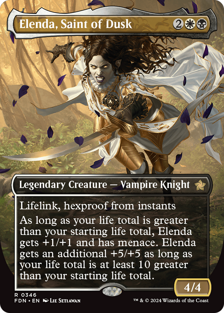 Elenda, Saint of Dusk (Borderless) [Foundations] | Black Swamp Games