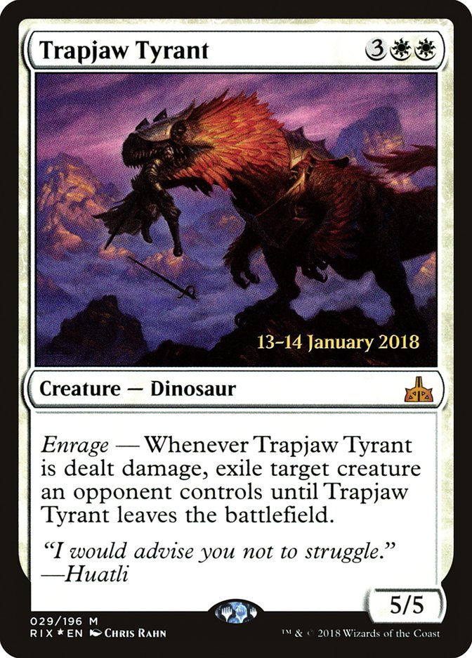 Trapjaw Tyrant [Rivals of Ixalan Prerelease Promos] | Black Swamp Games