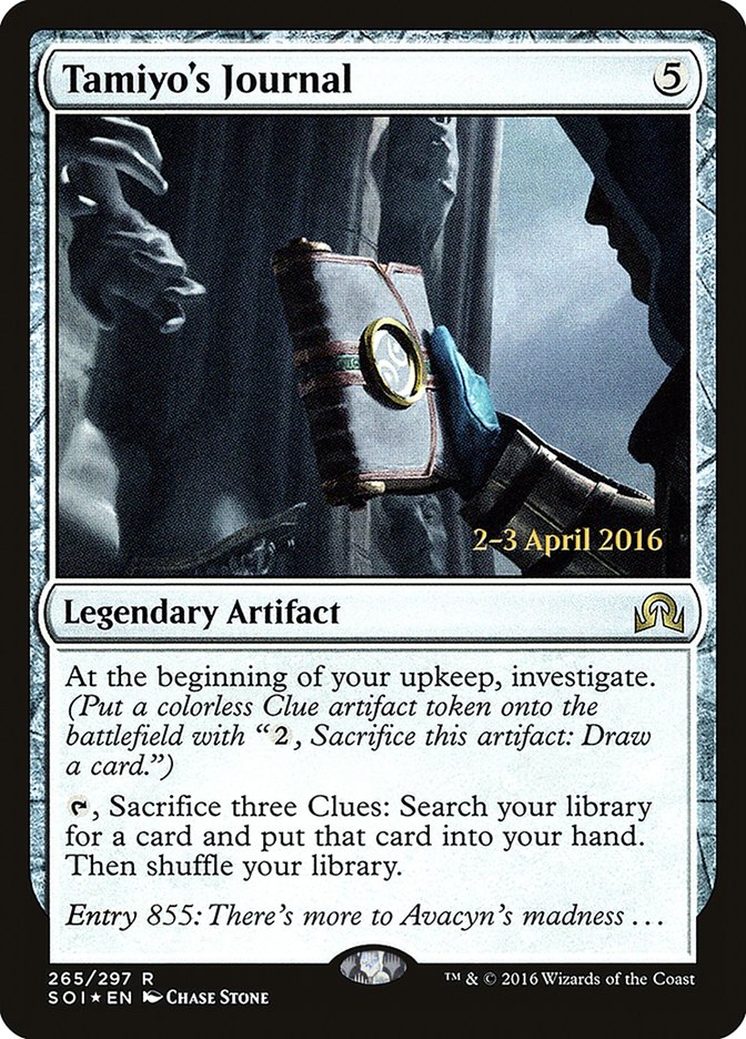 Tamiyo's Journal (Entry 855) [Shadows over Innistrad Prerelease Promos] | Black Swamp Games