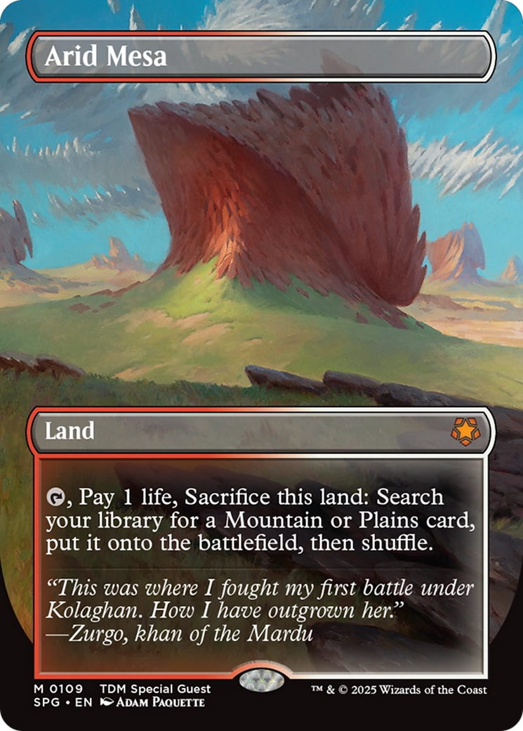 Arid Mesa (Borderless) [Tarkir: Dragonstorm Special Guests] | Black Swamp Games