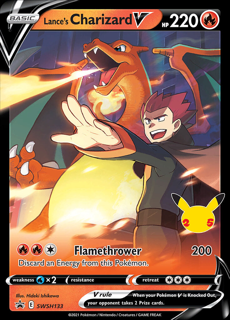 Lance's Charizard V (SWSH133) (Celebrations) [Sword & Shield: Black Star Promos] | Black Swamp Games
