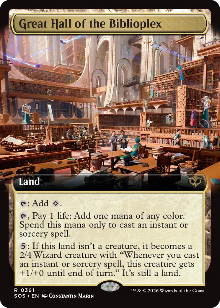Great Hall of the Biblioplex (Extended Art) [Secrets of Strixhaven] | Black Swamp Games