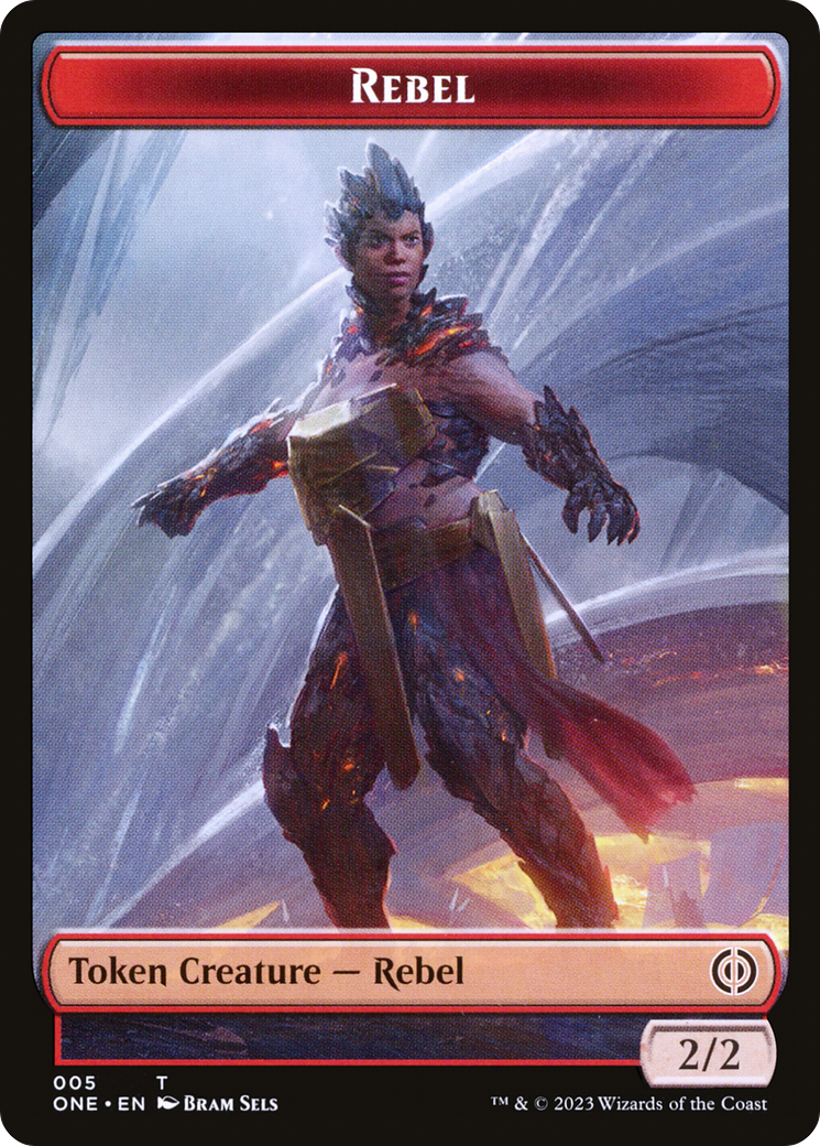 Rebel // Phyrexian Germ Double-Sided Token [Phyrexia: All Will Be One Commander Tokens] | Black Swamp Games