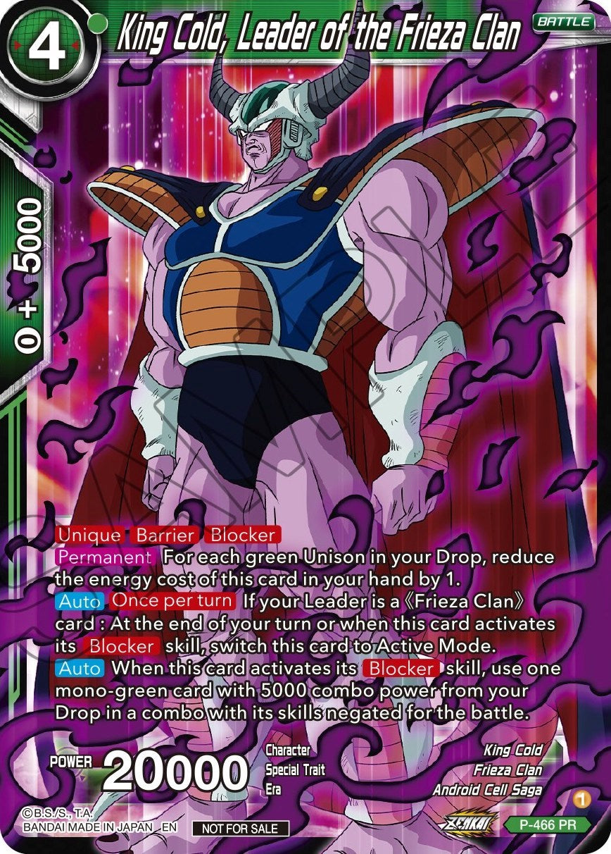 King Cold, Leader of the Frieza Clan (Z03 Dash Pack) (P-466) [Promotion Cards] | Black Swamp Games