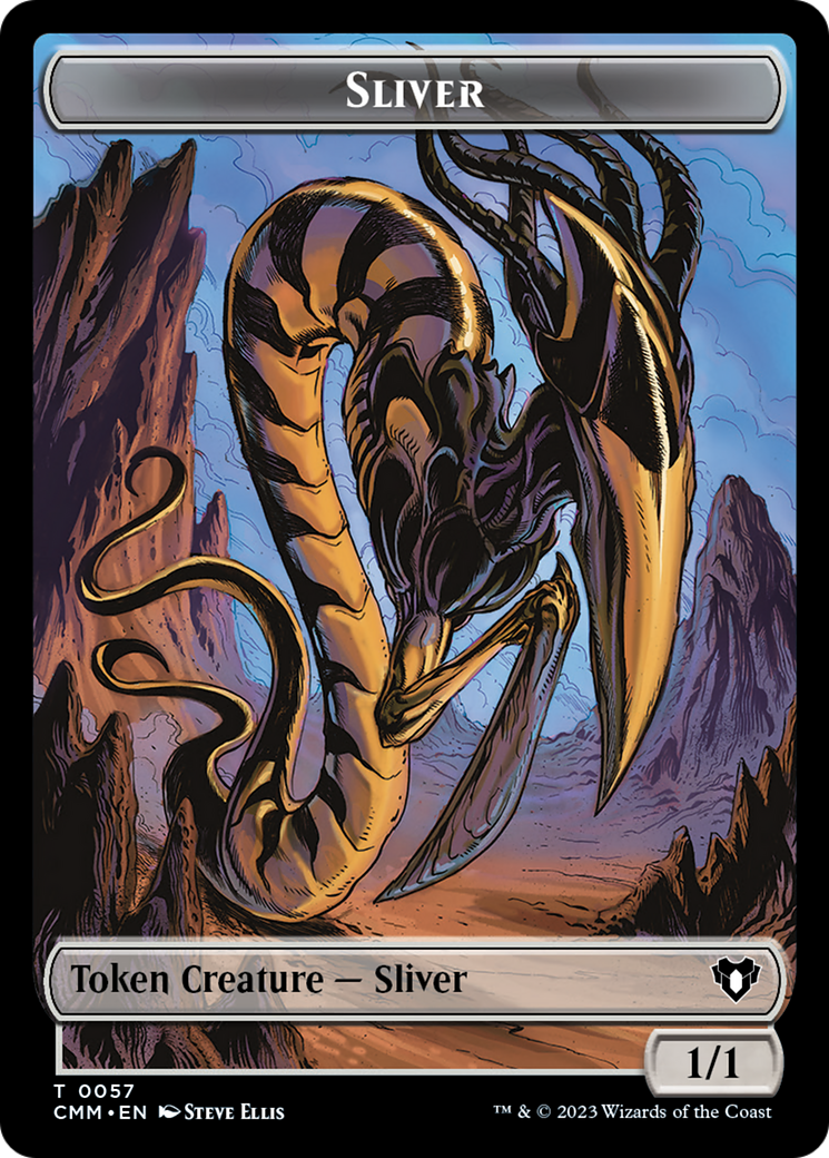 Sliver Army // Sliver Double-Sided Token [Commander Masters Tokens] | Black Swamp Games