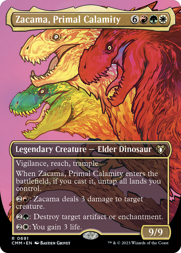 Zacama, Primal Calamity (Borderless Profile) [Commander Masters] | Black Swamp Games