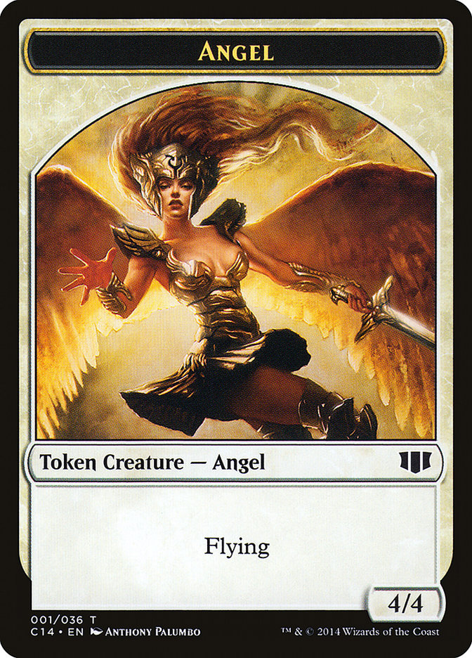 Angel // Cat Double-Sided Token [Commander 2014 Tokens] | Black Swamp Games