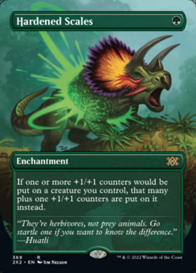Hardened Scales (Borderless Alternate Art) [Double Masters 2022] | Black Swamp Games
