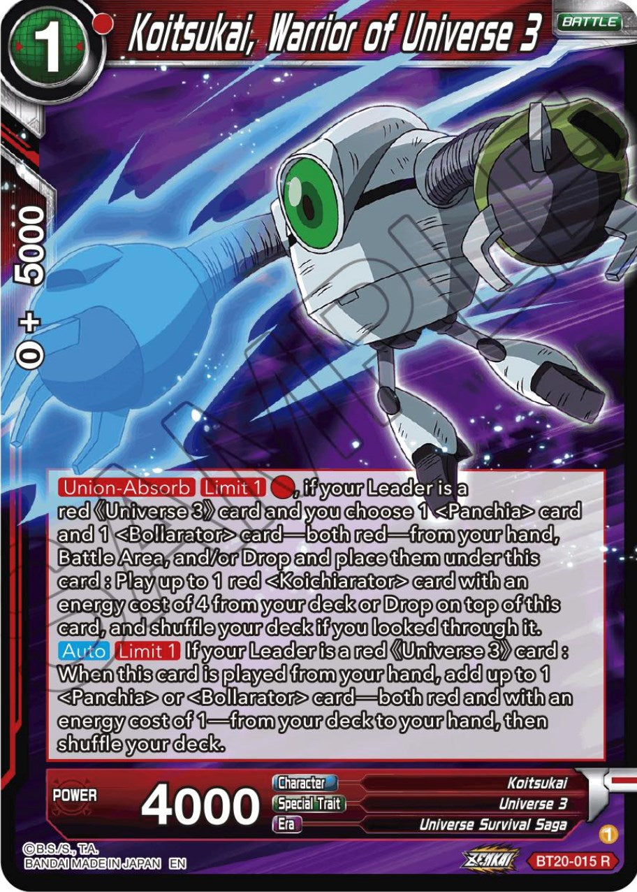 Koitsukai, Warrior of Universe 3 (BT20-015) [Power Absorbed] | Black Swamp Games