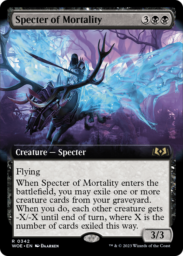 Specter of Mortality (Extended Art) [Wilds of Eldraine] | Black Swamp Games