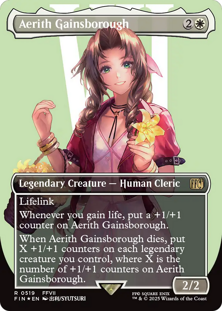 Aerith Gainsborough (Borderless) (Surge Foil) [FINAL FANTASY] | Black Swamp Games