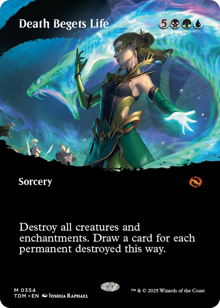 Death Begets Life (Borderless) [Tarkir: Dragonstorm] | Black Swamp Games