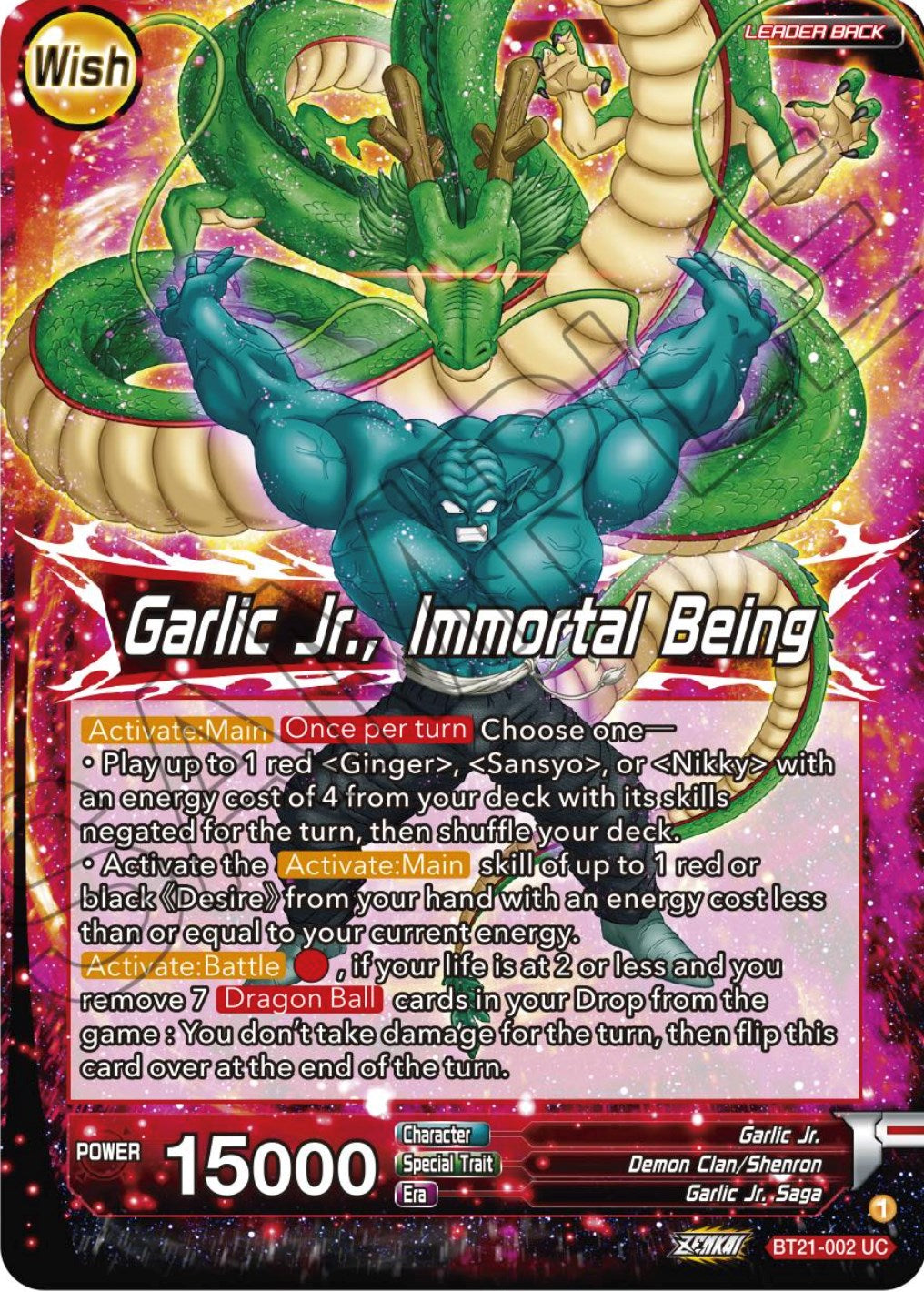 Garlic Jr. // Garlic Jr., Immortal Being (BT21-002) [Wild Resurgence] | Black Swamp Games