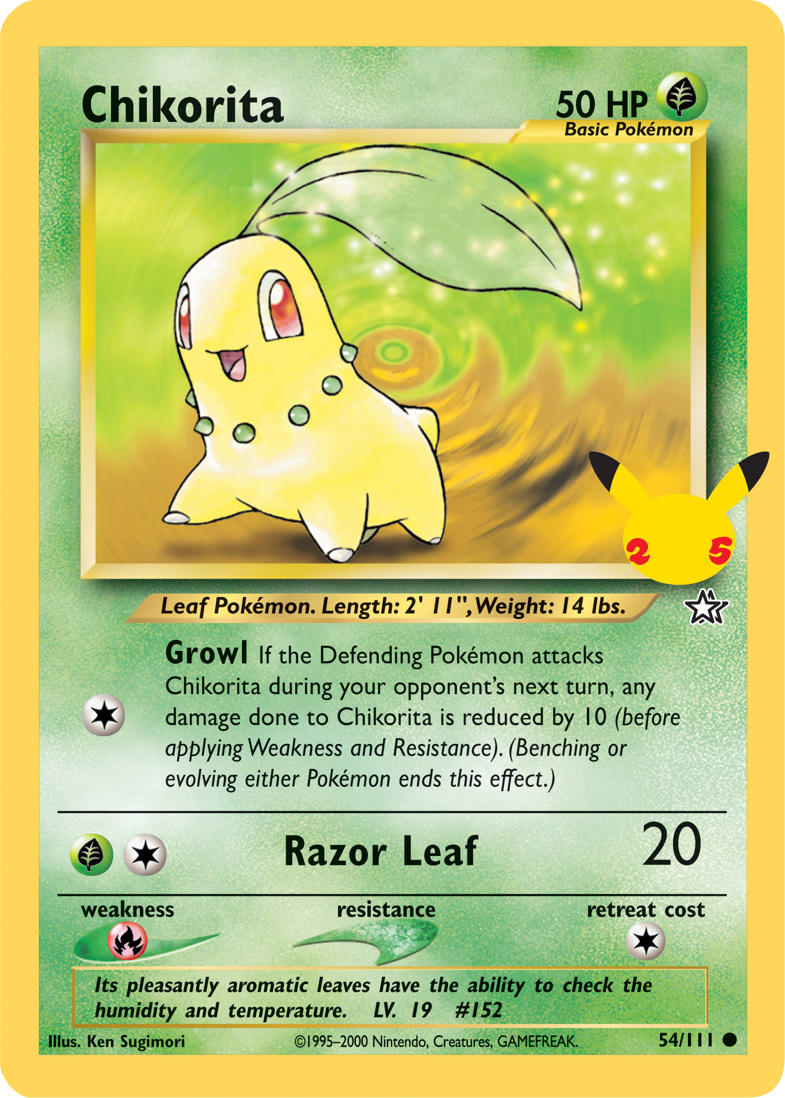 Chikorita (54/111) (Jumbo Card) [First Partner Pack] | Black Swamp Games