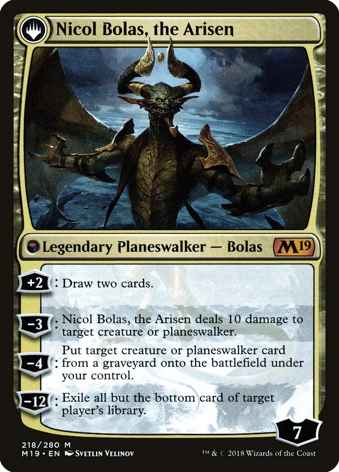 Nicol Bolas, the Ravager // Nicol Bolas, the Arisen [Core Set 2019 Prerelease Promos] | Black Swamp Games