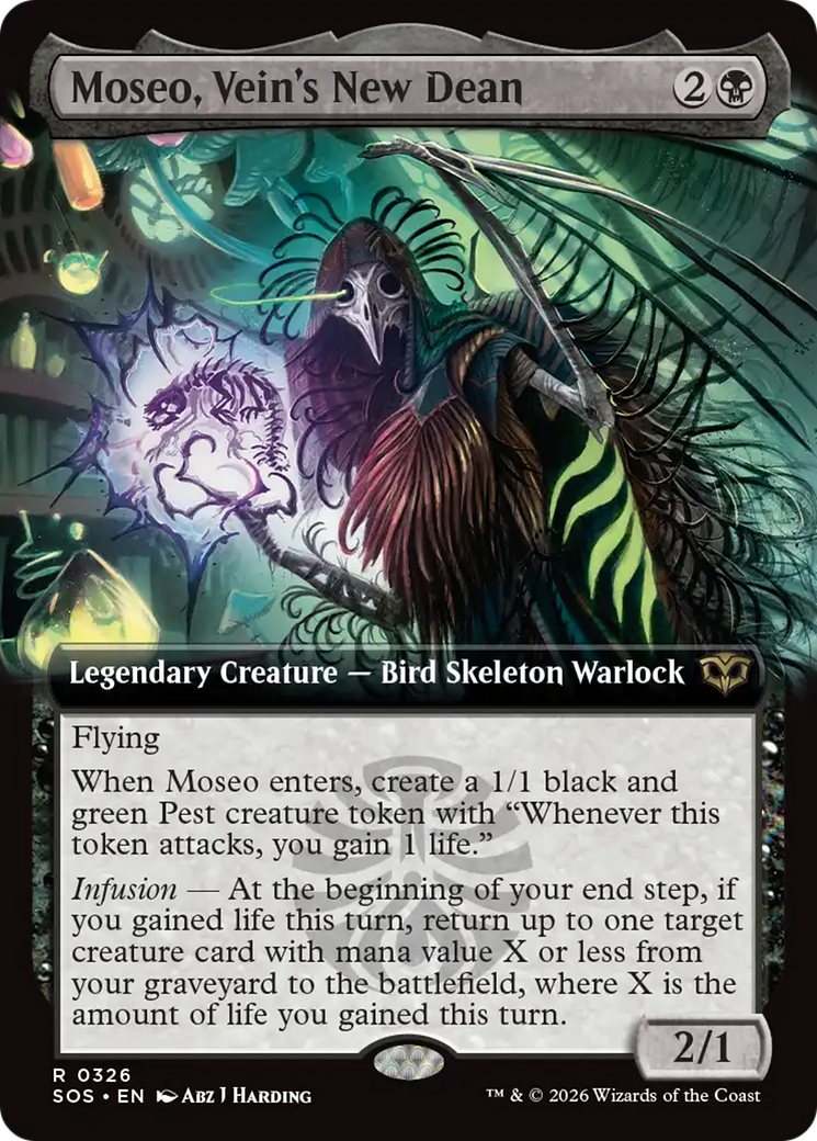 Moseo, Vein's New Dean (Extended Art) [Secrets of Strixhaven] | Black Swamp Games