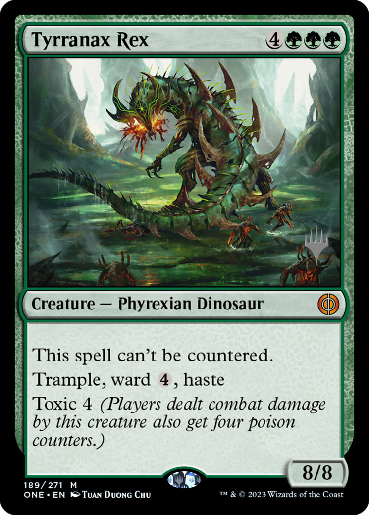 Tyrranax Rex (Promo Pack) [Phyrexia: All Will Be One Promos] | Black Swamp Games