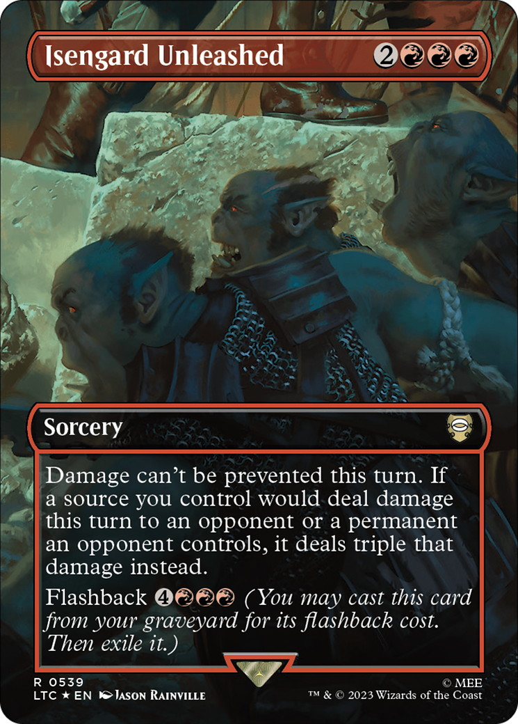 Isengard Unleashed (Borderless) (Surge Foil) [The Lord of the Rings: Tales of Middle-Earth Commander] | Black Swamp Games