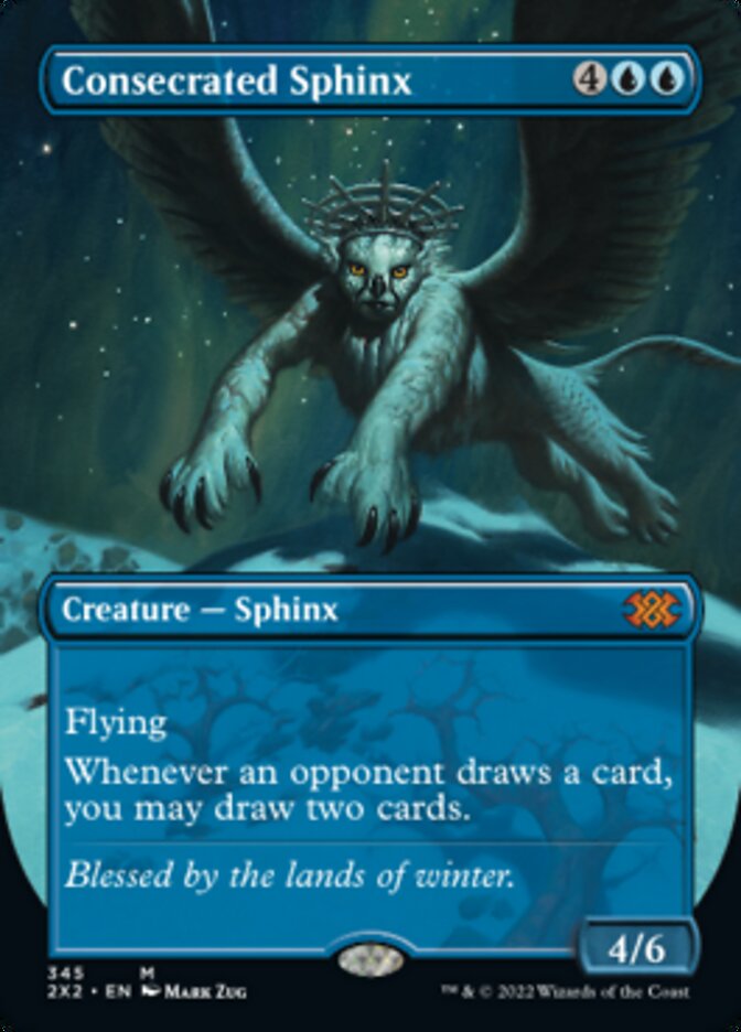 Consecrated Sphinx (Borderless Alternate Art) [Double Masters 2022] | Black Swamp Games