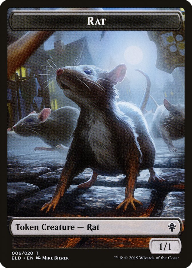 Rat Token [Throne of Eldraine Tokens] | Black Swamp Games