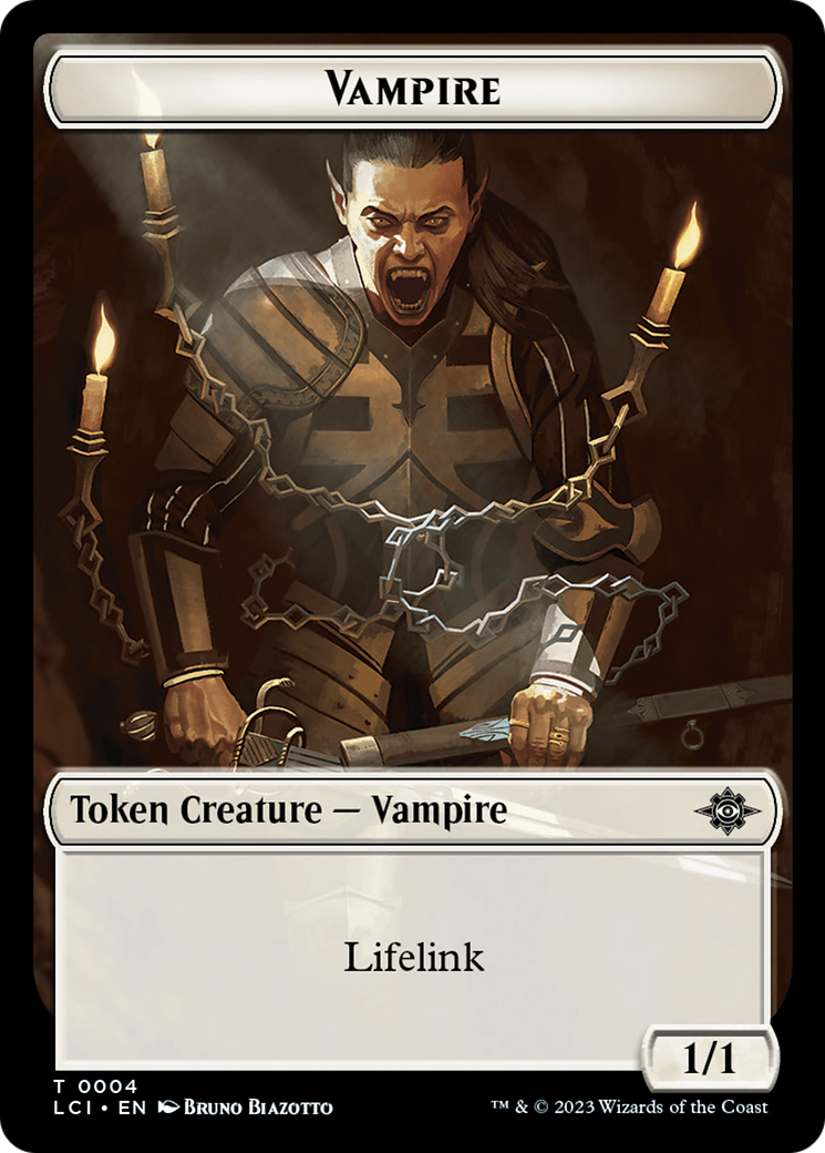 Vampire // Dinosaur (0009) Double-Sided Token [The Lost Caverns of Ixalan Tokens] | Black Swamp Games