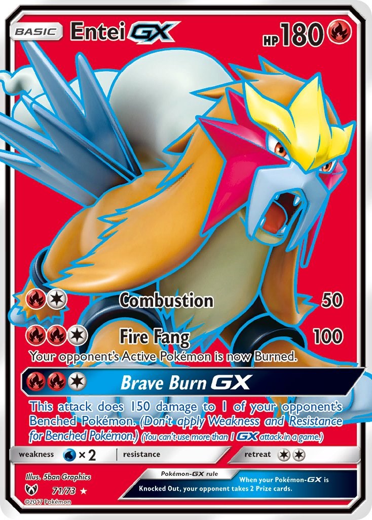 Entei GX (71/73) (Full Art) [Sun & Moon: Shining Legends] | Black Swamp Games