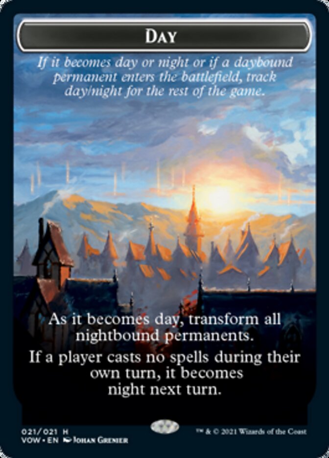 Day // Night Double-Sided Token [Innistrad: Crimson Vow Tokens] | Black Swamp Games