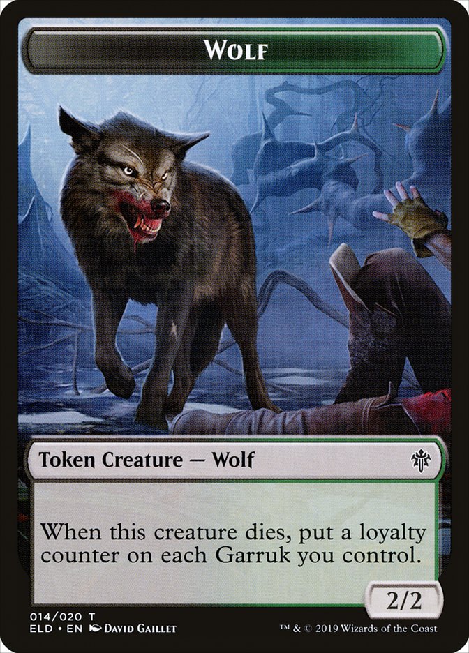 Wolf Token [Throne of Eldraine Tokens] | Black Swamp Games