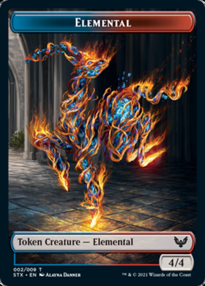 Elemental // Fractal Double-Sided Token [Strixhaven: School of Mages Tokens] | Black Swamp Games