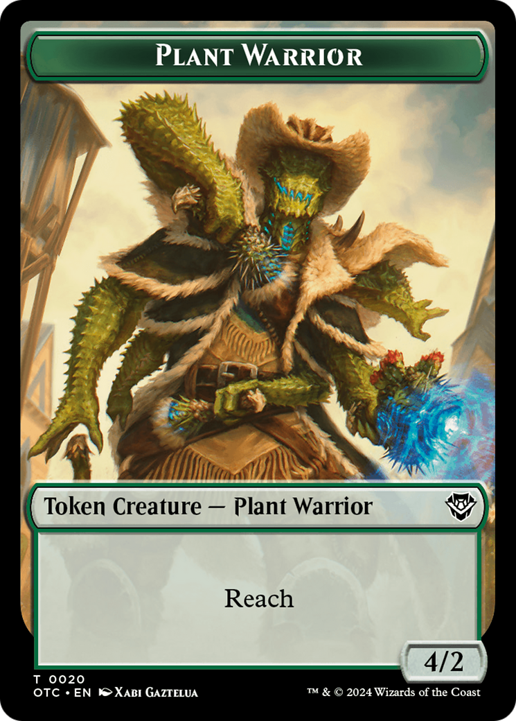 Plant Warrior // Treasure Double-Sided Token [Outlaws of Thunder Junction Commander Tokens] | Black Swamp Games