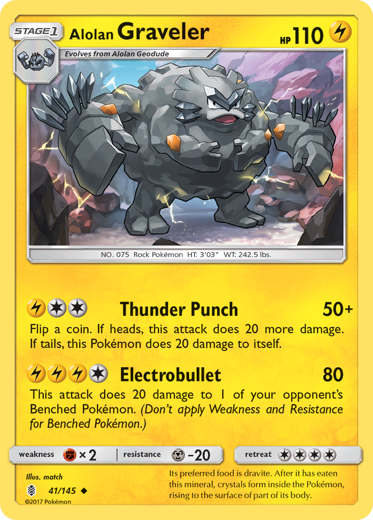 Alolan Graveler (41/145) [Sun & Moon: Guardians Rising] | Black Swamp Games