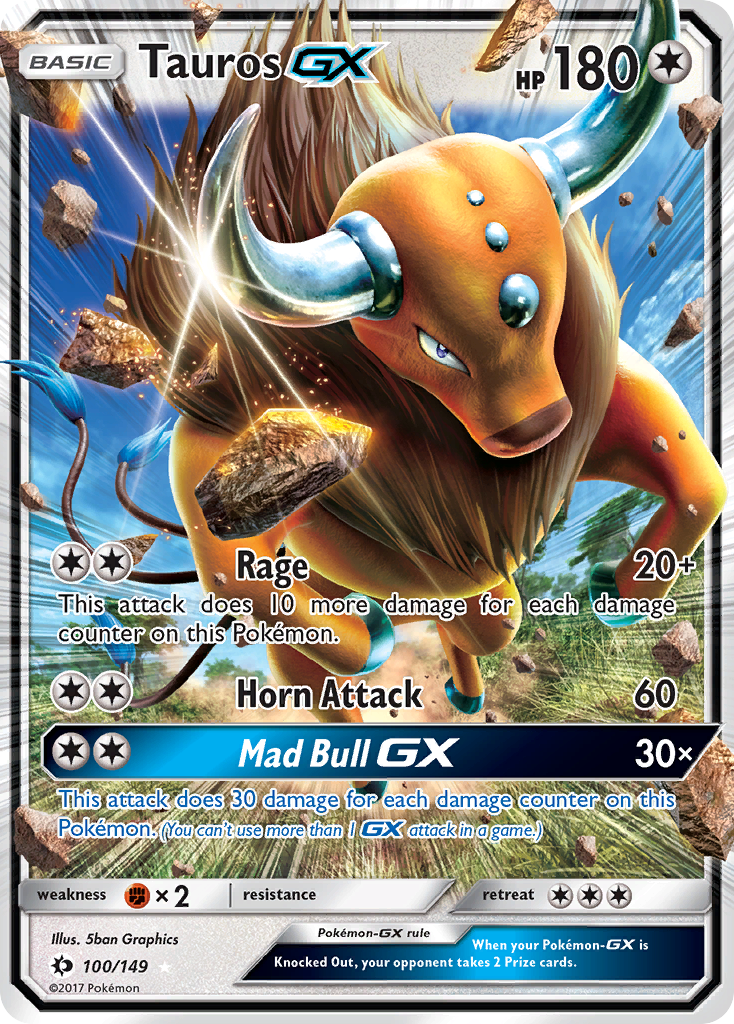 Tauros GX (100/149) [Sun & Moon: Base Set] | Black Swamp Games