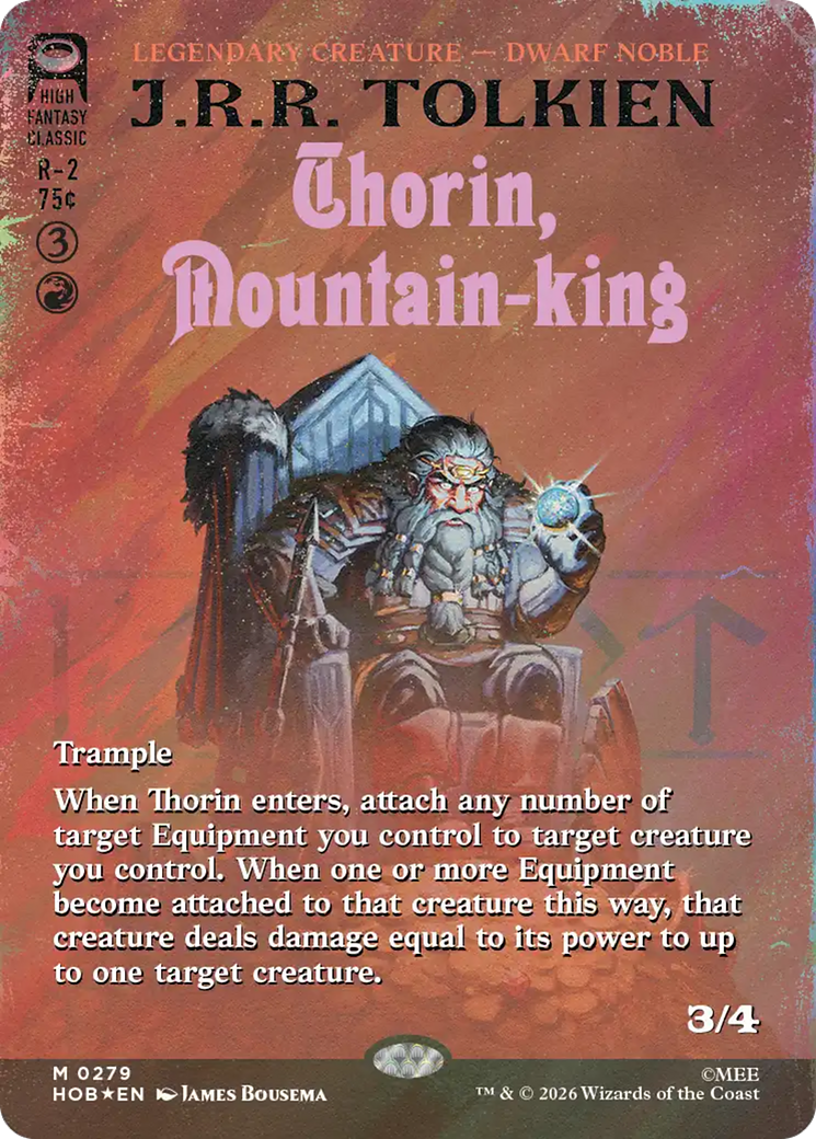 Thorin, Mountain-king (Borderless) (Surge Foil) [The Hobbit] | Black Swamp Games