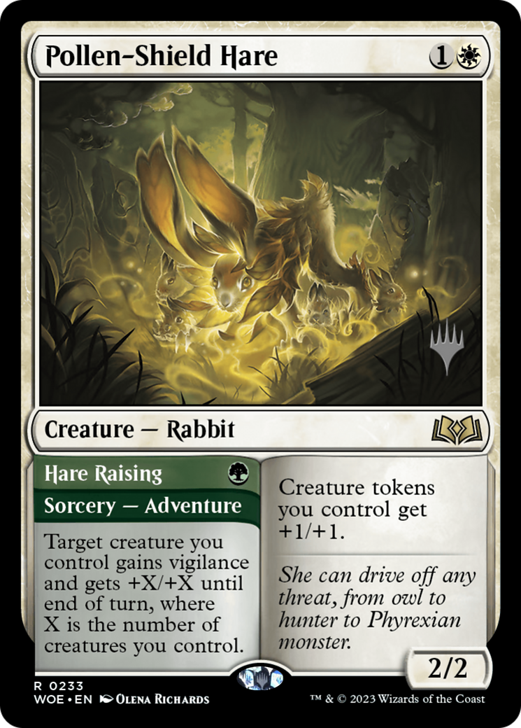 Pollen-Shield Hare // Hare Raising (Promo Pack) [Wilds of Eldraine Promos] | Black Swamp Games