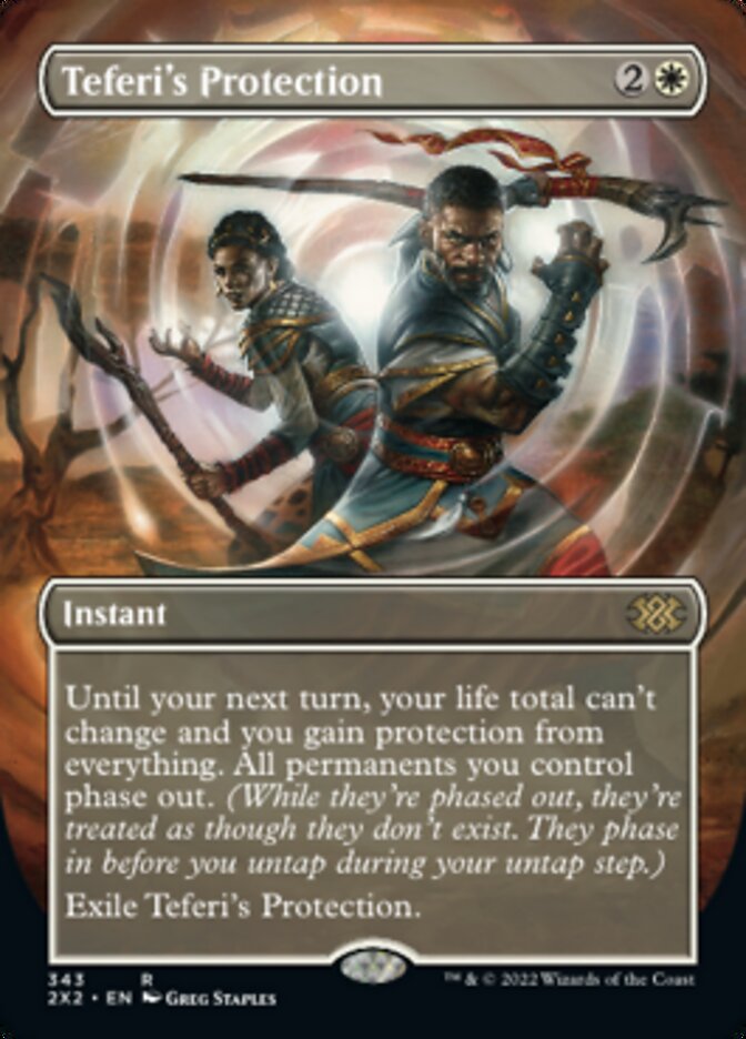 Teferi's Protection (Borderless Alternate Art) [Double Masters 2022] | Black Swamp Games