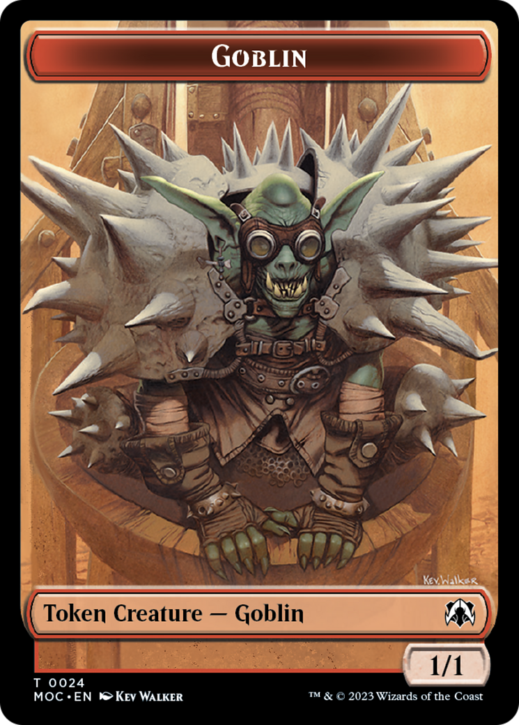 Goblin // Sliver Double-Sided Token [March of the Machine Commander Tokens] | Black Swamp Games