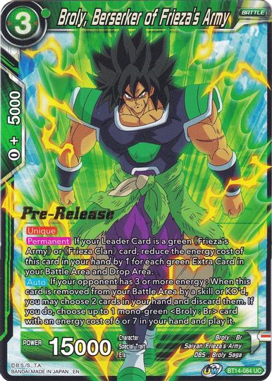 Broly, Berserker of Frieza's Army (BT14-084) [Cross Spirits Prerelease Promos] | Black Swamp Games