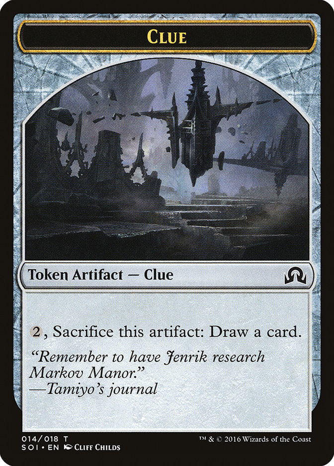 Clue Token (014/018) [Shadows over Innistrad Tokens] | Black Swamp Games