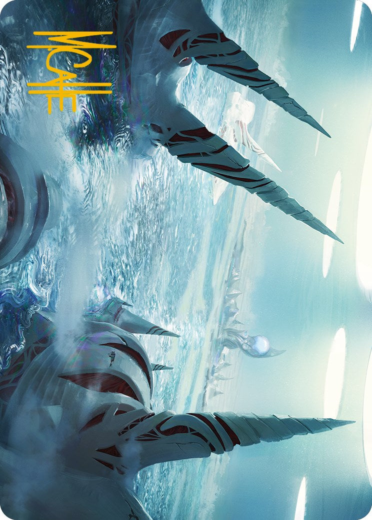 Seachrome Coast Art Card (Gold-Stamped Signature) [Phyrexia: All Will Be One Art Series] | Black Swamp Games
