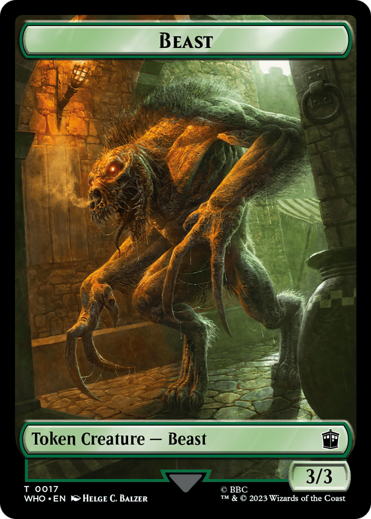 Soldier // Beast Double-Sided Token [Doctor Who Tokens] | Black Swamp Games