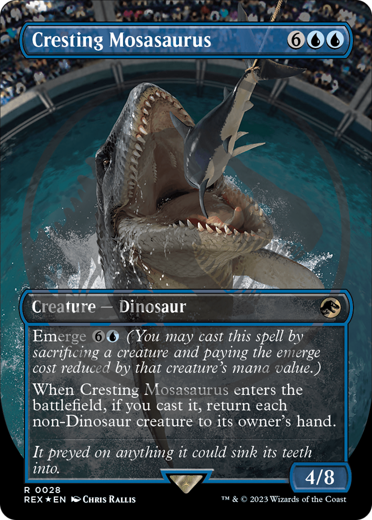 Cresting Mosasaurus (Emblem) (Borderless) [Jurassic World Collection Tokens] | Black Swamp Games