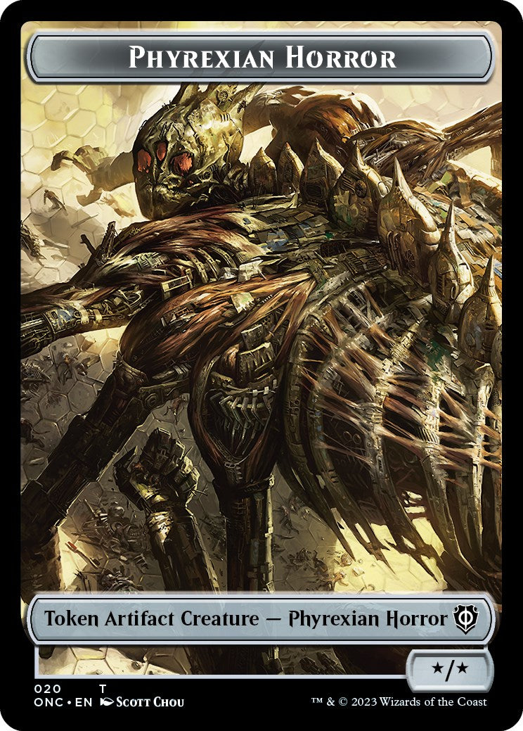 Phyrexian Wurm // Phyrexian Horror Double-Sided Token [Phyrexia: All Will Be One Commander Tokens] | Black Swamp Games