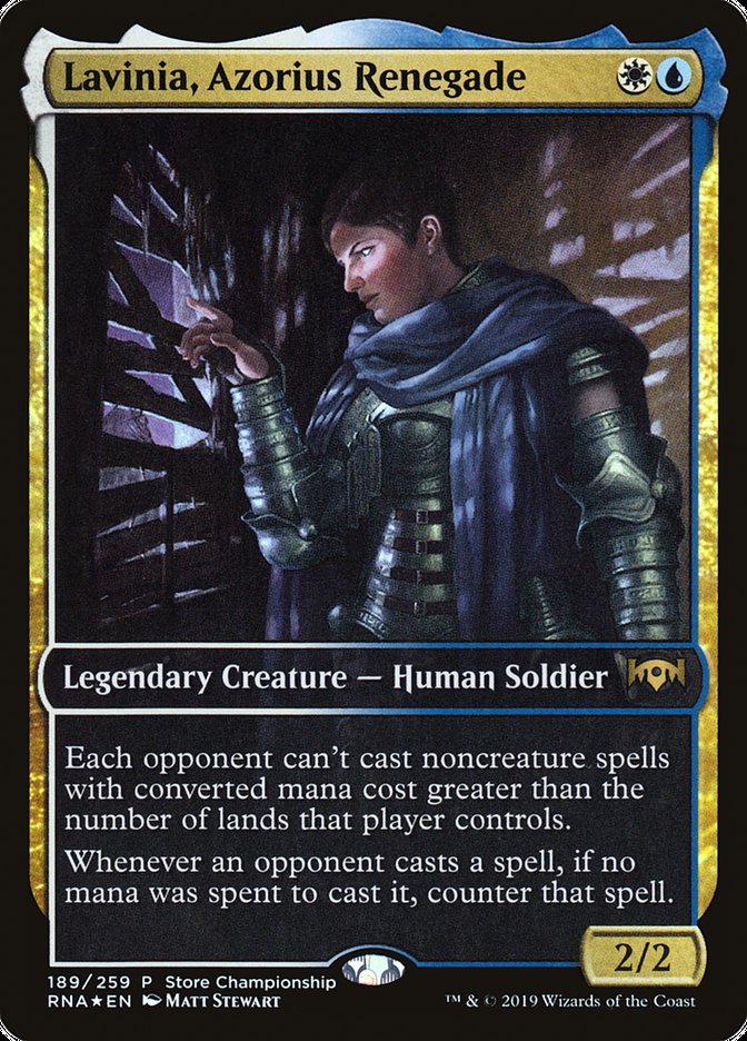 Lavinia, Azorius Renegade (Store Championship) (Full Art) [Ravnica Allegiance Promos] | Black Swamp Games