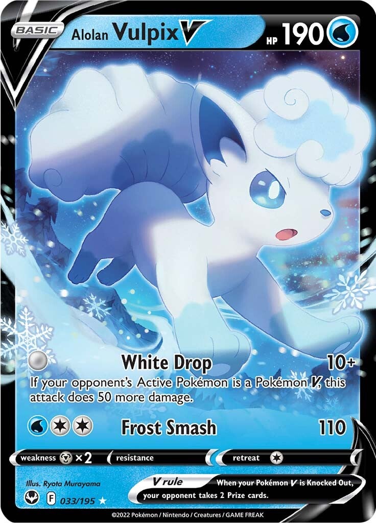 Alolan Vulpix V (033/195) [Sword & Shield: Silver Tempest] | Black Swamp Games