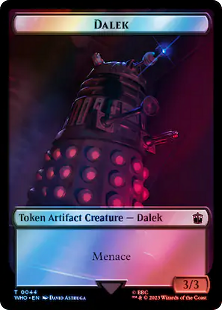 Dalek // Alien Salamander Double-Sided Token (Surge Foil) [Doctor Who Tokens] | Black Swamp Games