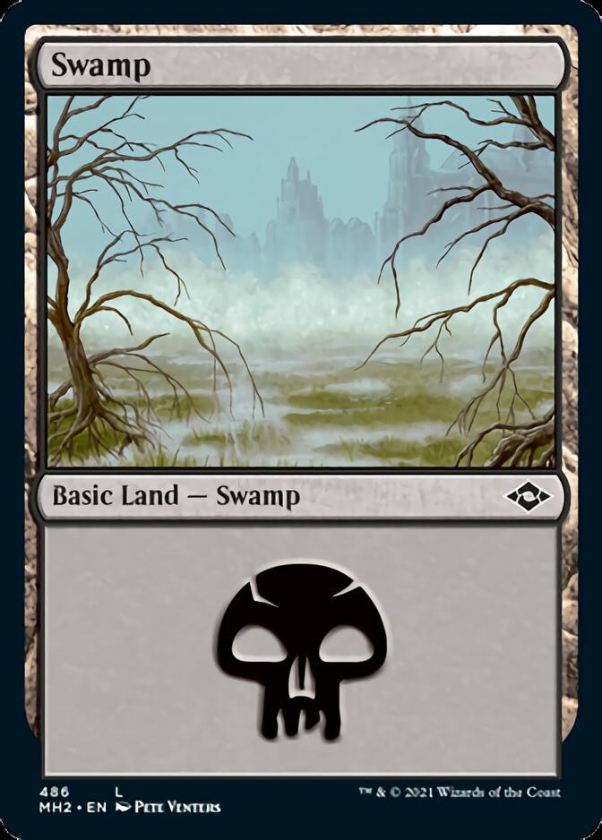 Swamp (486) (Foil Etched) [Modern Horizons 2] | Black Swamp Games