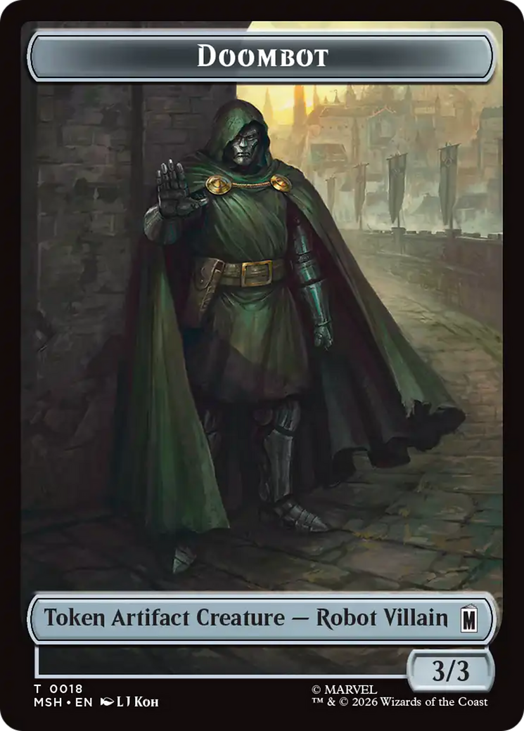 Merfolk // Doombot Double-Sided Token [Marvel Super Heroes Tokens] | Black Swamp Games