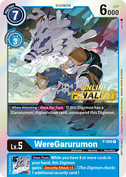 WereGarurumon [P-008] (Online Regional - Finalist) [Promotional Cards] | Black Swamp Games