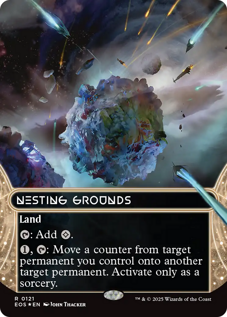 Nesting Grounds (0121) (Borderless) (Galaxy Foil) [Edge of Eternities: Stellar Sights] | Black Swamp Games