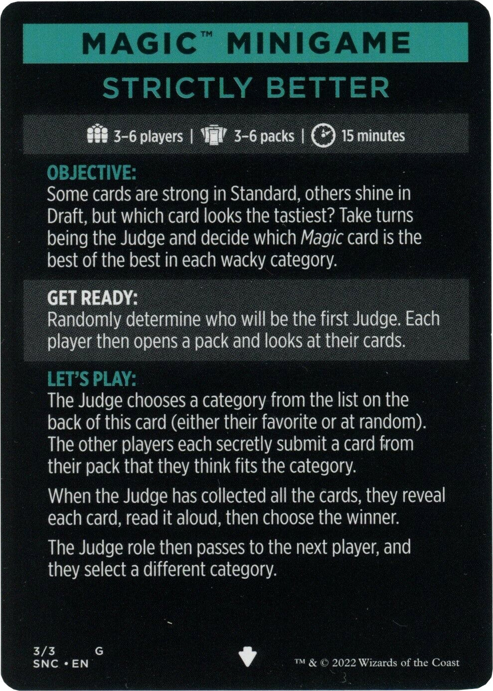 Strictly Better (Magic Minigame) [Streets of New Capenna Minigame] | Black Swamp Games